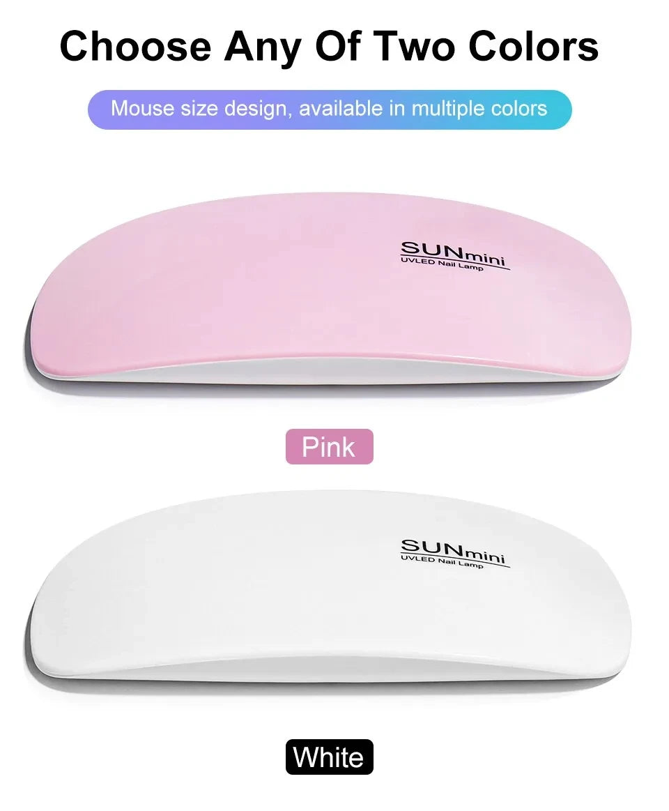 6W Mini Nail Dryer Machine | Portable 6 LED UV, Manicure Lamp, Home Use, Nail Lamp For Drying Polish Varnish, With USB Cable