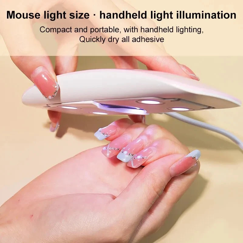 6W Mini Nail Dryer Machine | Portable 6 LED UV, Manicure Lamp, Home Use, Nail Lamp For Drying Polish Varnish, With USB Cable