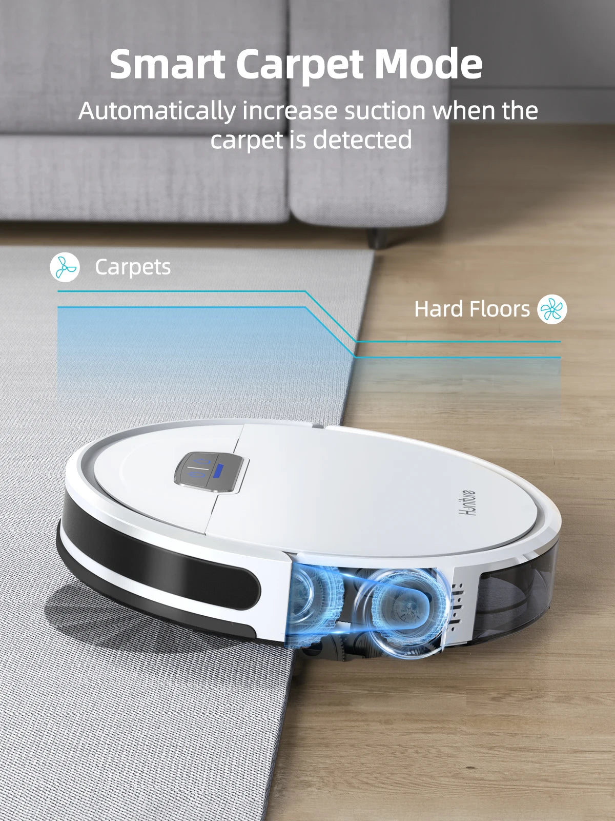 HONITURE Robot Vacuum Cleaner 4000Pa Smart Home Mop Sweeping & Dragging Integrated Self-Charging App&Remote&Voice Control