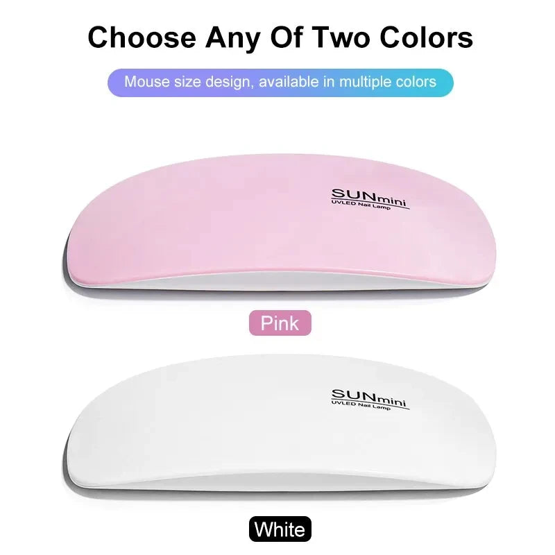 6W Mini Nail Dryer Machine | Portable 6 LED UV, Manicure Lamp, Home Use, Nail Lamp For Drying Polish Varnish, With USB Cable